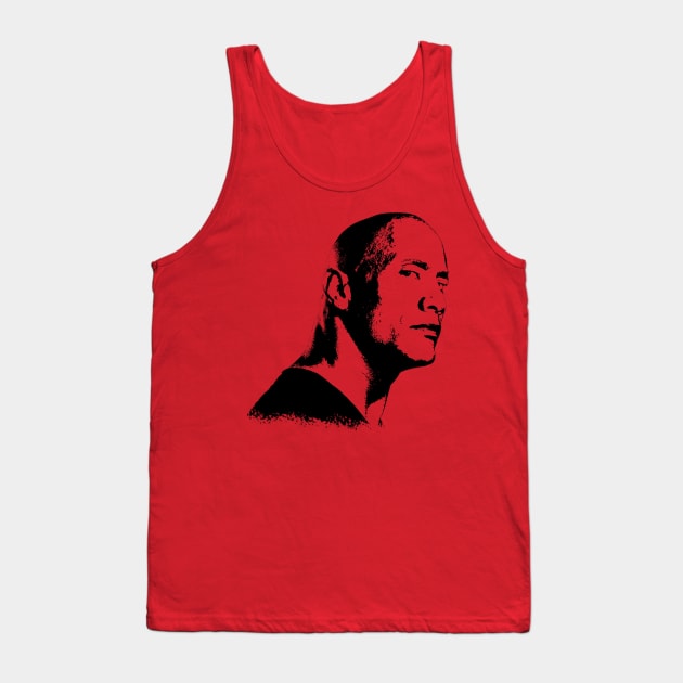 The Rock Dwayne Johnson Portrait Pop Art Tank Top by phatvo